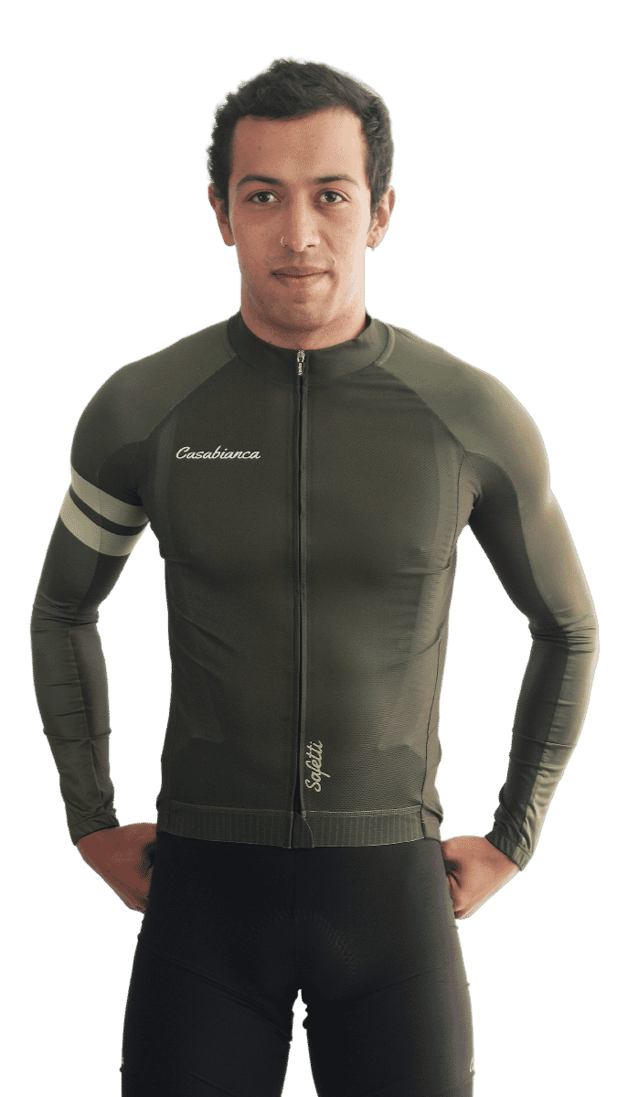 Men's Olive Aero Jersey, Casabianca Cycling Apparel