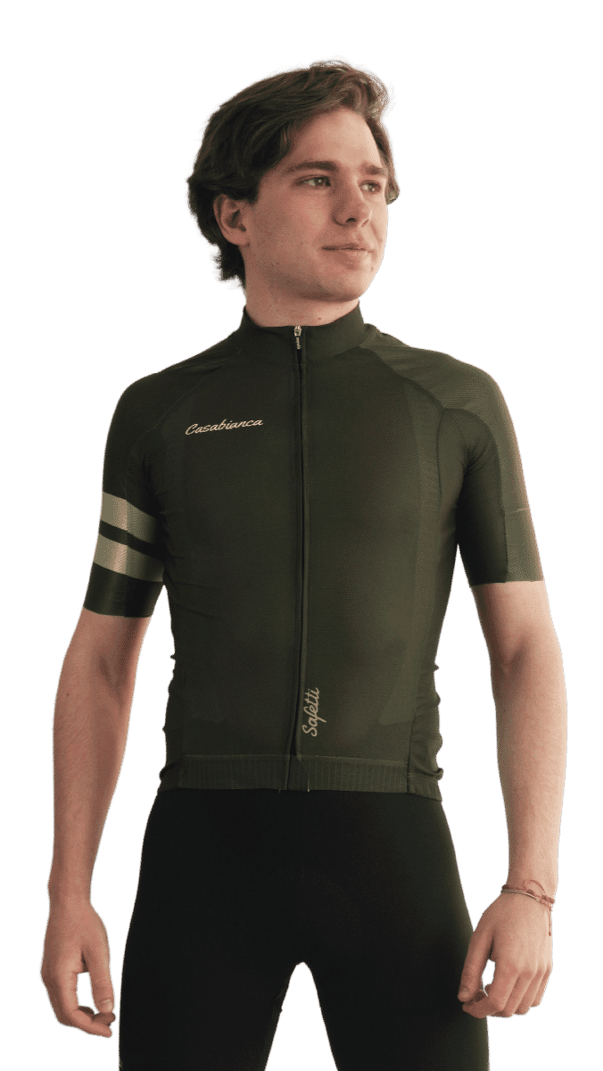 Men's Olive Short Jersey | Casabianca Cycling Apparel