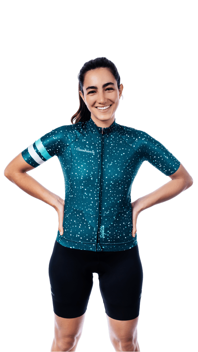 Women's Green Polkas Jersey | Casabianca Cycling Apparel