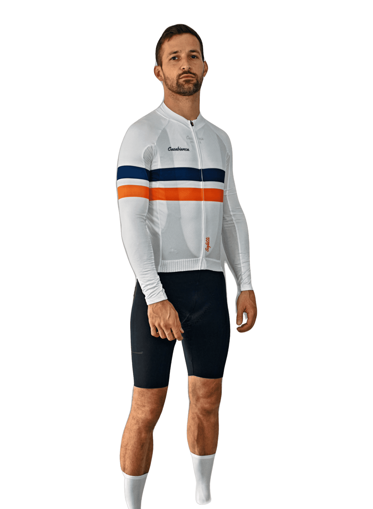 Men's Blue & Orange Stripes | Casabianca Cycling Apparel