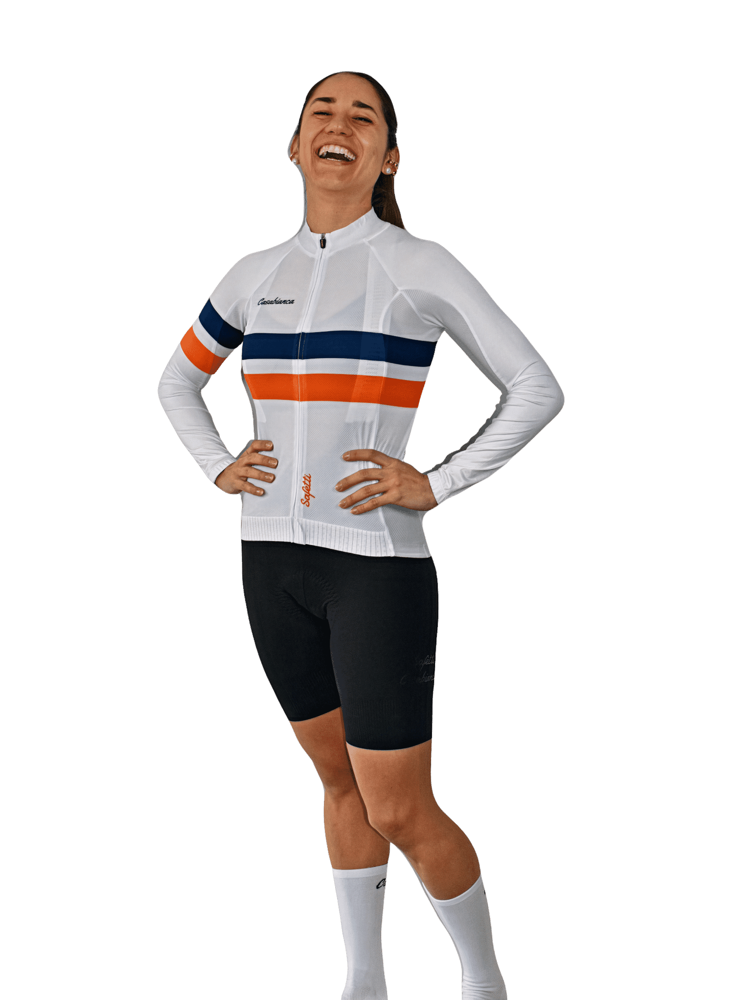 Women's Blue & Orange Stripes | Casabianca Cycling Apparel